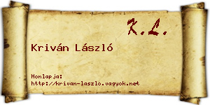 Kriván László névjegykártya