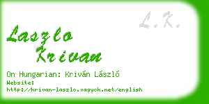 laszlo krivan business card